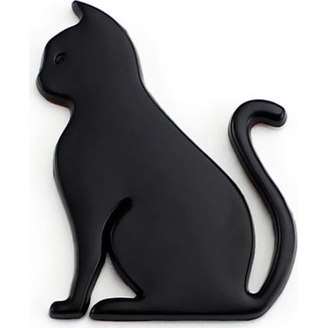 Autocollant chat en métal pour voiture - Noir-Autocollant chat en métal pour voiture - Noir (1/5)