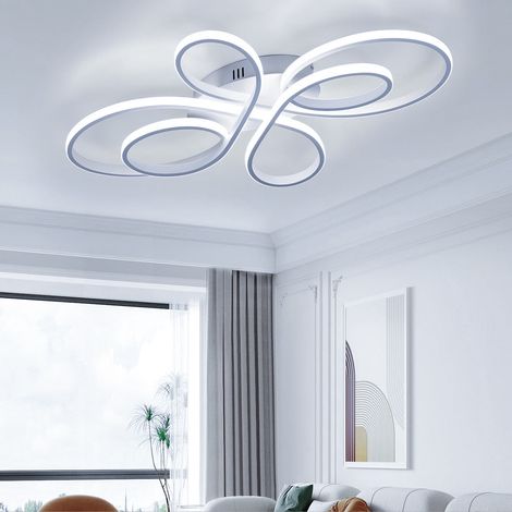 Plafonnier LED 82 W 80 cm, lustre LED créatif en forme d'anneau floral, plafonnier moderne, lumière blanche 6 000 K (1/5)