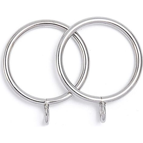 20 Pièces Anneaux de Rideau, Anneaux de Suspension en Métal de Rideaux pour Rideaux et Tringles, 38mm Diamètre Intérieur (Argent) (1/4)