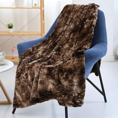 Plush faux fur blanket, soft, fluffy, breathable, lightweight and decorative, for the office, lunch break, sofa, bed (cafe) (1/5)