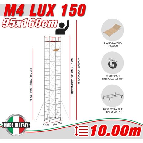 Trabattello M4 LUX 150 Altezza lavoro 10 metri