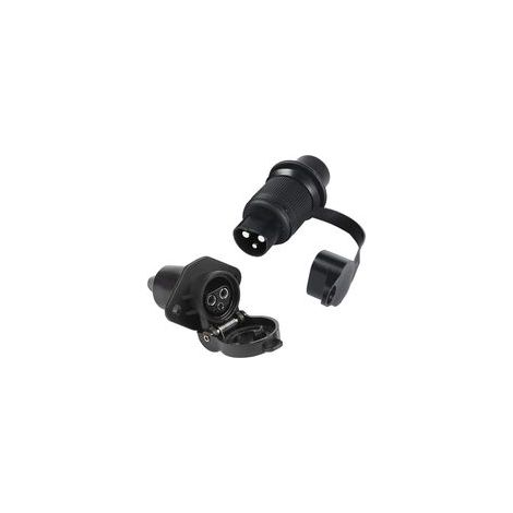 Prise Remorque 3 Broches et Fiche pour Remorque 12V, Prise Électrique 3 Broches Femelle Connecteur Prise Attelage Remorque Male 3 Broches Étanche