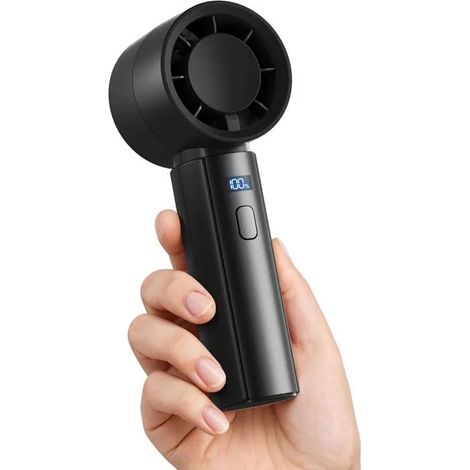 Ventilateur Portable Rechargeable Turbo 100 Vitesses Batterie 2000 mAh Haute Vitesse Poche Voyage Camping Vacances Noir (1/5)