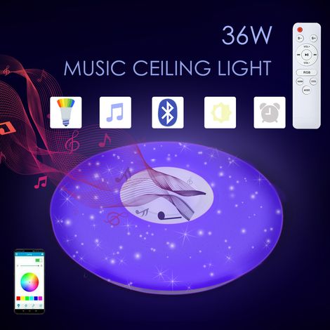 36W LED Deckenleuchte Bluetooth Musik Dimmbar Deckenlampe Fernbedienung Lautsprecher (1/5)