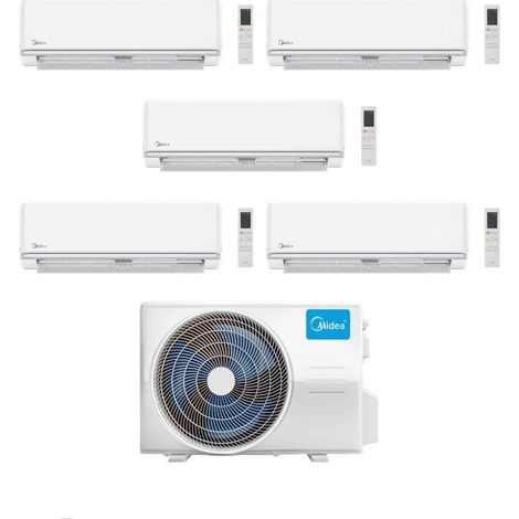 Midea Climatizzatore Penta Split serie Elegance 9+9+9+9+9 con M5OE-42HFN8-Q Inverter R 32 Wi-Fi optional Classe A++