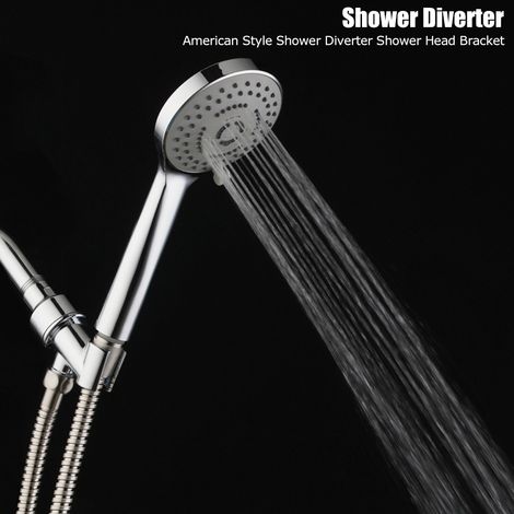 Accessoire adaptateur pour pommeau de douche à main avec support réglable et inverseur de douche de style américain (1/5)