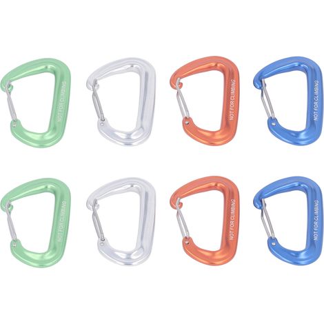 8 Pièces Mousquetons Robustes 12KN Léger en Alliage d'Aluminium, Anneau D pour Randonnée Camping Hamac (1/5)