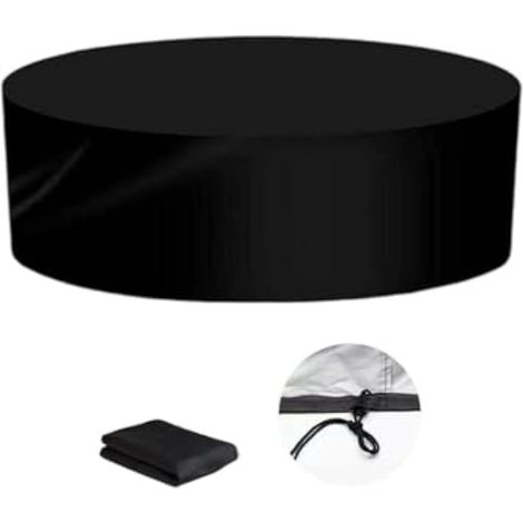 Housse de piscine ronde, imperméable et résistante aux UV avec cordon de serrage, pliable, coupe-vent, pour jacuzzi hors sol pour jardin, chien (305 x 20 cm) (1/5)