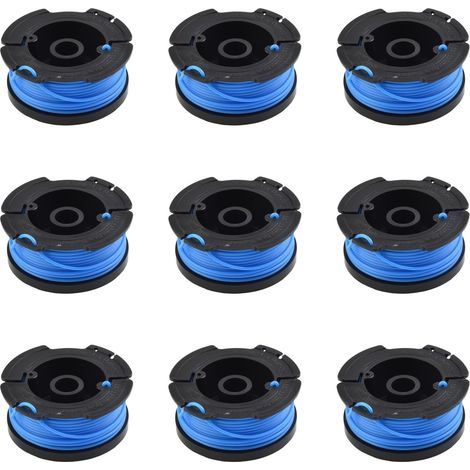 Set of 9 replacement spools and line heads for BD032, CST1000, CST1100, GH500, GL280, GL425, LST420, NST2118, ST7000, ST7500 (1/5)