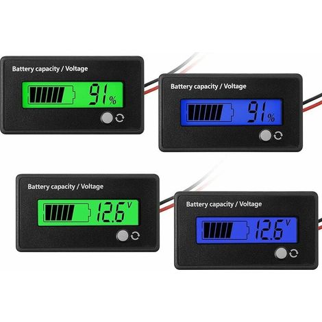 Indicatore di batteria CC 12V 24V 36V 48V da 4 pezzi con allarme, indicatore di tensione della capacità della batteria, indicatore di carica della batteria al piombo e indicatore della batteria agli i (1/5)