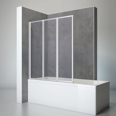 Badewannenaufsatz 3-tlg. 1264x1400mm,alunatur,Kunstglas