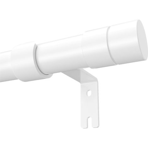 1 Tringle à rideaux, Métal, Réglable 81-280 cm, Pour œillets 20 mm, Blanc, Fenêtre Salon Chambre