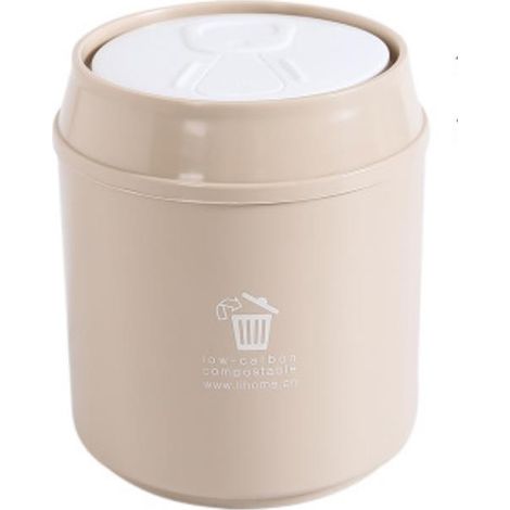 Mini poubelle souple, petite poubelle en plastique avec couvercle, pour bureau, table basse ou commode (1/2)