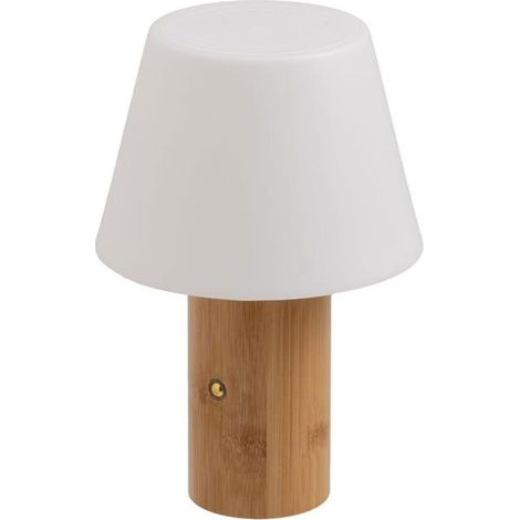 Lampe LED en bambou naturel - 3 tons de lumière