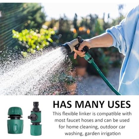Conectores hembra para mangueras - Conectores verdes para mangueras de riego de jardín y lavado de coches (1/4)