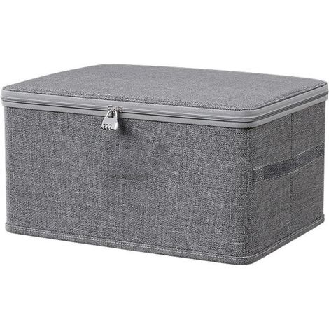 Scatola con serratura, porta medicinali, scatola con lucchetto a combinazione, scatola portaoggetti pieghevole con coperchio, scatola organizer per cassetti della camera da letto (1/5)