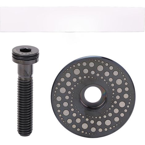 CNC-gefrästes Gabelschrauben- und Kappen-Set aus Titanlegierung, 28,6 mm, schwarz. (1/5)