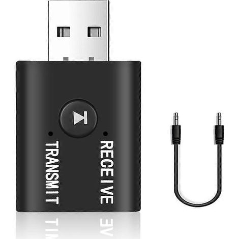 Récepteur/émetteur audio compatible Bluetooth USB 5.0, compatible avec les voitures, les ordinateurs, les téléviseurs, les ordinateurs portables, les haut-parleurs, les casques et les adaptateurs sans (1/5)