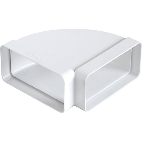CURVA ORIZZONTALE DI TIPO RETTANGOLARE PER AERAZIONE CANALIZZATA mm. 120x60, col. Bianco