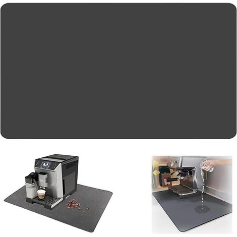 Tapis Egouttoir Vaisselle 60×50cm Tapis Evier Cuisine Gris foncé (1/5)