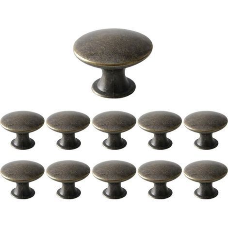 12 Möbelknöpfe, Metall, Antik-Stil, Bronze, 30 x 21 mm, für Küche und Schrank (1/5)