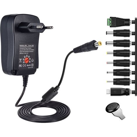 Adaptateurs d'alimentation internationaux Transformateurs d'alimentation portables multifonctionnels (USB inclus), adaptateur d'alimentation secteur 100-240 V vers CC + 8 prises différentes