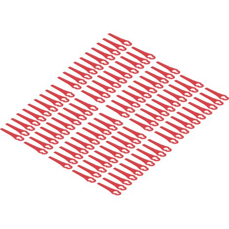 100 lames de coupe en plastique pour tondeuse à gazon, accessoires de rechange pour le jardinage et la taille (rouge) (1/5)