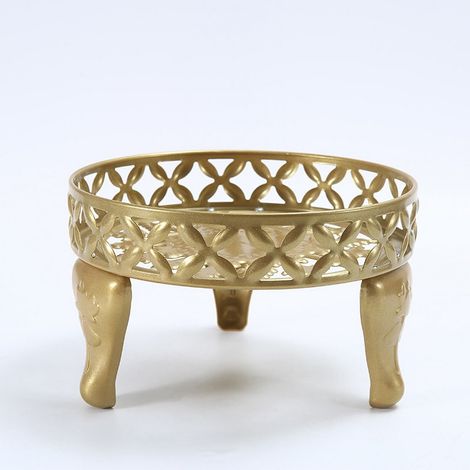 Support Pour Plantes - En Métal - Résistant À La Rouille - Forme Ronde Avec Motif Floral - Pour Intérieur Et Extérieur - Hauteur 26 Cm - 1 Pièce (1/5)