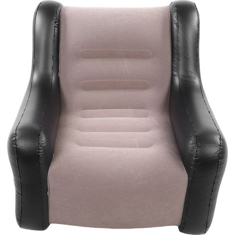 Aufblasbare Couch mit Armlehnen, PVC-beflockt, aufblasbarer Liegestuhl, faltbares aufblasbares Sofa für Wohnzimmer, Terrasse und Garten (1/5)