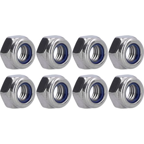 Lot de 100 écrous à frein à insert nylon en acier inox A2-70 M10 pour réparation véhicule équipement (1/5)