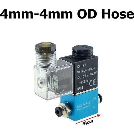 Électrovanne pneumatique 12 V/24 V/220 V, 2 positions, orifice 1/4", 2 voies normalement fermée, référence 2V025-08, pour compresseur d'air. Tuyau 4 mm x 4 mm CC 24 V (1/4)