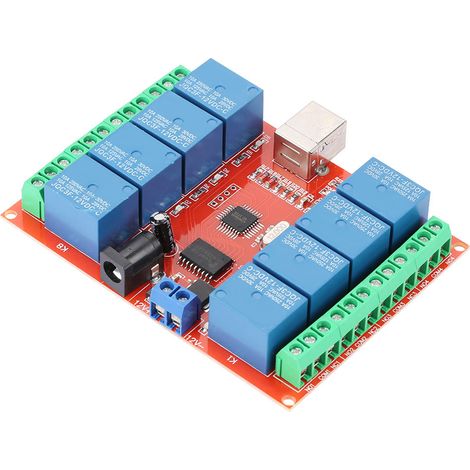 12V 8-Kanal Computer-USB-Controller-Schaltrelaismodul PC Smart Controller (1/5)