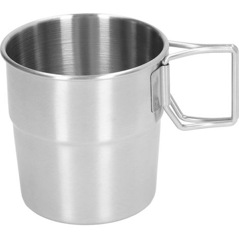 Mug de Camping 320ml en Acier Inoxydable Portable avec Poignée Rétractable pour Randonnée et Trekking - Parfait pour les Activités Outdoor (1 Mug) (1/5)