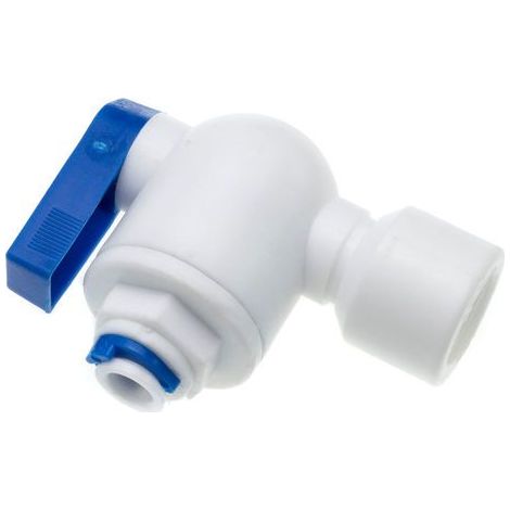 Valvola PVC a Sfera a Gomito IN Filetto 1/4” F – OUT Fast 1/4” F STI (1/2)
