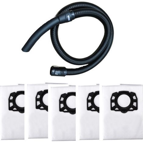 Accessoires de tuyau Meixin Karcher série WD : 1 tuyau WD avec accessoires de connexion + 5 sacs non tissés WD4 (tuyau de 2,5 m) (1/4)