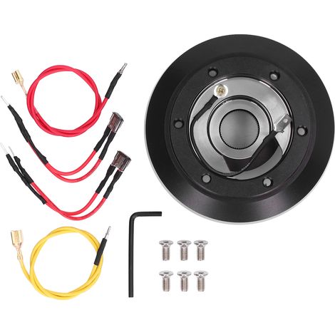 Adaptateur moyeu court 135H 6 boulons pour volant, remplacement direct compatible Civic 15+, kit plug and play, noir, montage facile. (1/5)