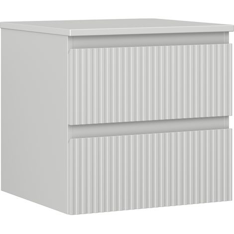 Mexen Rivel Badezimmerunterschrank 50 cm mit Arbeitsplatte, 2 Schubladen, geriffelt, grau matt - 91A20-05047-2-BFFC62 (1/5)