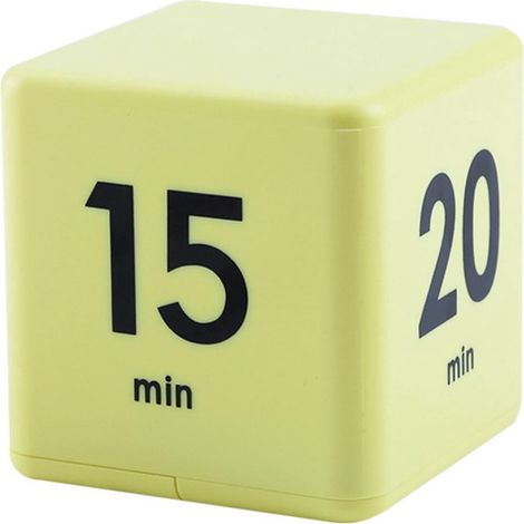 Würfeltimer mit Zeitmanagement- und Countdown-Funktion, Schwerkraftsensor, Klapptimer, 6,6 cm (2,6 Zoll), Kinderzeituhr – Gelb