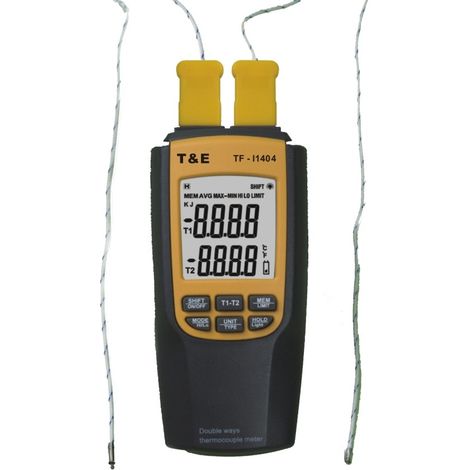Thermomètre portable à double sonde de température TC