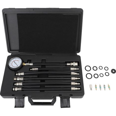 Ortviai Testeur de compression moteur essence 0-300 psi avec adaptateurs multiples et boîtier de rangement (1/5)