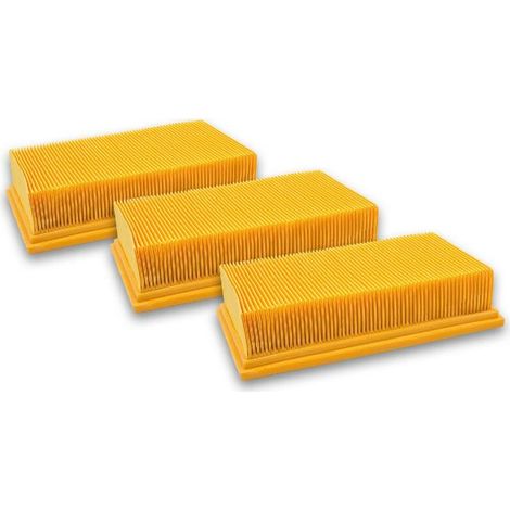 3x filtre plissé plat compatible avec Hilti VC-20, VC 40 UM, VC-40, VC 20 UM aspirateur - Élément filtrant (1/2)