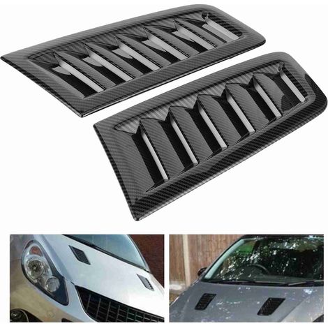 Set mit 2 universellen Motorhaubenentlüftungen aus ABS-Kunststoff für Ford Focus RS MK2, Carbonfaser-Optik (1/5)
