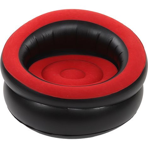 Canapé gonflable floqué, fauteuil gonflable simple pour salon, chambre, coin lecture, bureau, balcon, voyage, rouge (1/5)