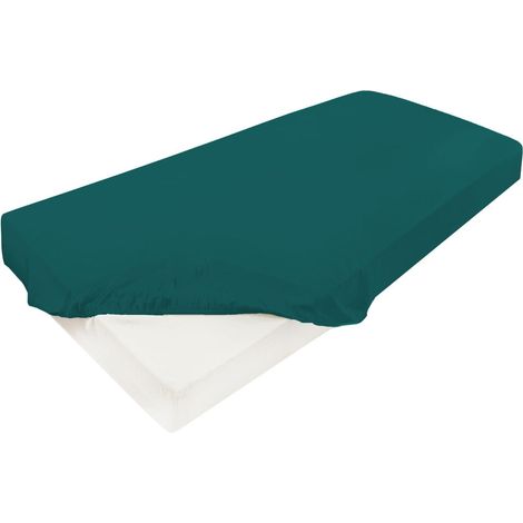Lenzuolo con angoli in raso con elastico dorato 110/120x190/200x25 Verde (1/5)