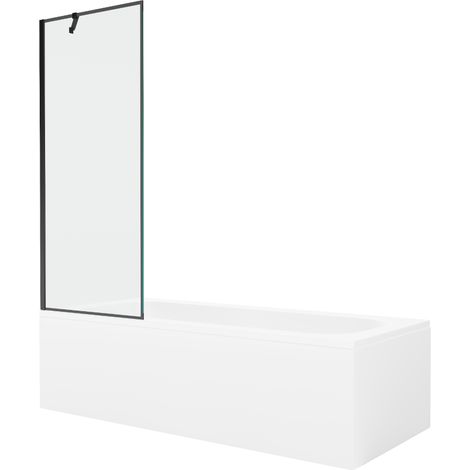 Mexen Vega Rechteckbadewanne 150 x 70 cm mit Verkleidung und 1-flügeliger 70 cm, schwarz - 550115070X9507007070 (1/5)