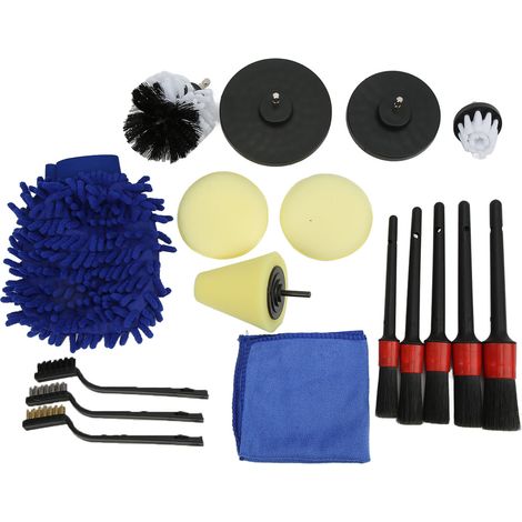 Ensemble de brosses de nettoyage automobile flexibles, durables et douces pour le nettoyage des roues et du moteur des voitures et camions. (1/5)
