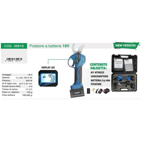 Forbice a Batteria 18V 4Ah Hyundai 35513 32mm