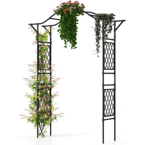 Metal Garden Arch for Climbing Plants, 170x39x210 cm, Black (1/5)