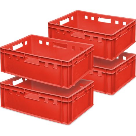 BRB 4 x Viande Boîte E2, rouge, L x l x h 600 x 400 x 200 mm (1/3)
