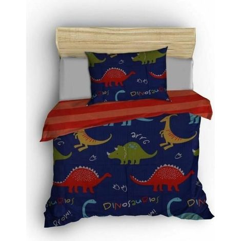 Completo letto - 1 copripiumino 220 x 240 cm + 2 federe 60 x 60 cm - 65% cotone, 35% poliestere - Blu (1/4)